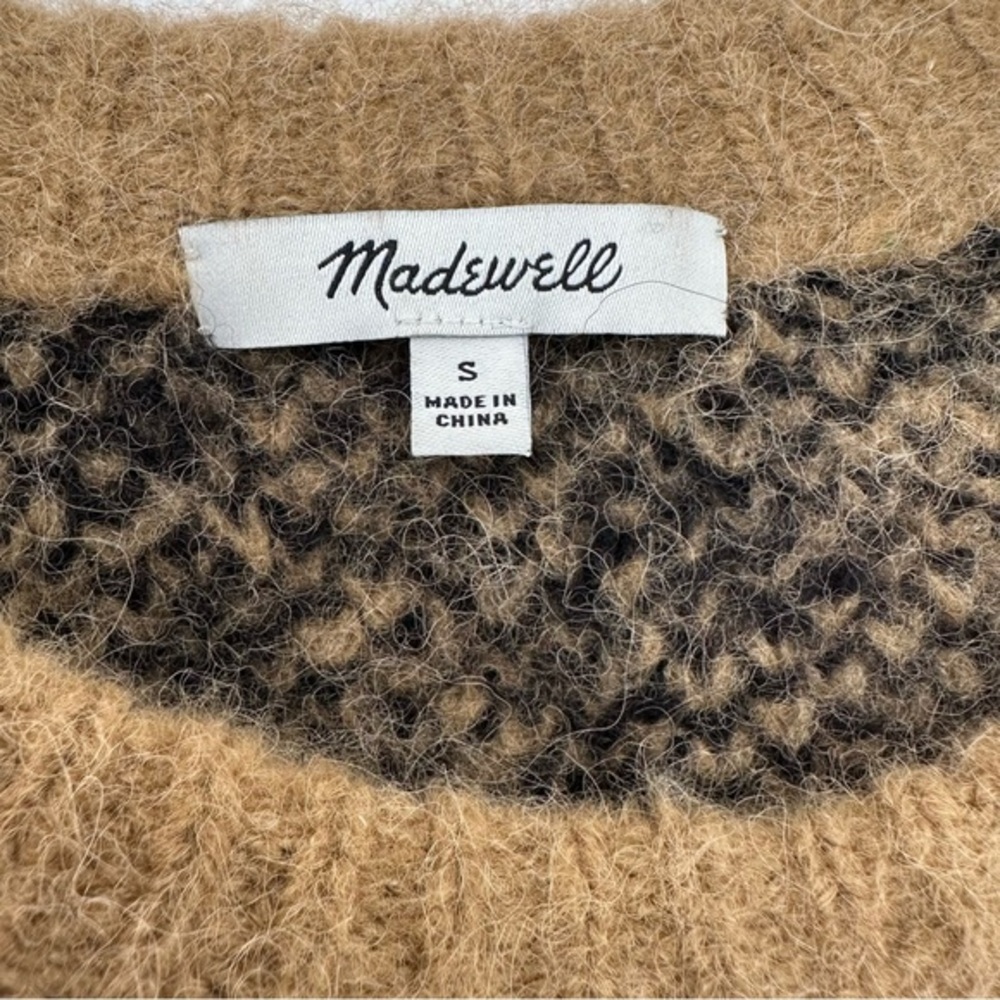 Madewell Alpaca Wool Leopard Crewneck Thick Cozy Sweater‎ Size Small - Picture 8 of 10